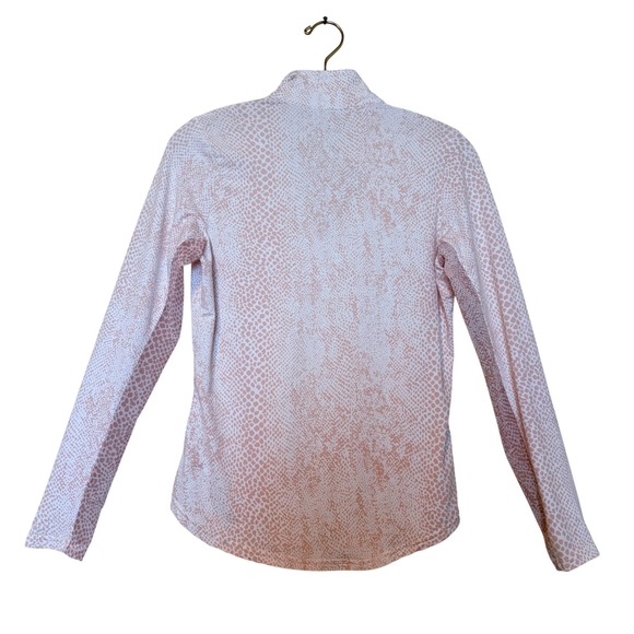 GGBlue Luxe Sport Womens XS Pink Snakeskin Quarter Zip Long Sleeve Golf Top - Picture 2 of 8